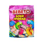 پاستیل ببتو کرمی شکری ترش Bebeto sour worms 80g