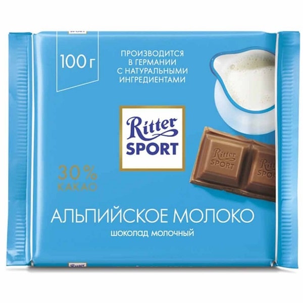 شکلات شیری 30% ریتر اسپرت Ritter Sport 100g